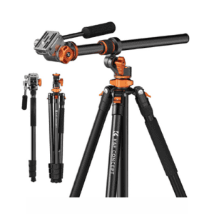 Trípode K&F Concept KF09.137 231cm Video con Cabezal Fluido FH-03 Convertible a Monopie